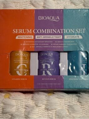 Bioaqua Serum Combo Set - Vitamin C Serum -Retinol Serum - Hyaluronic Acid Serum
